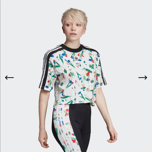 Adidas Floral Crop Top - Picture 4 of 12